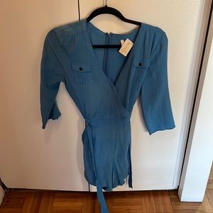 YUMI Kim long sleeve romper in blue